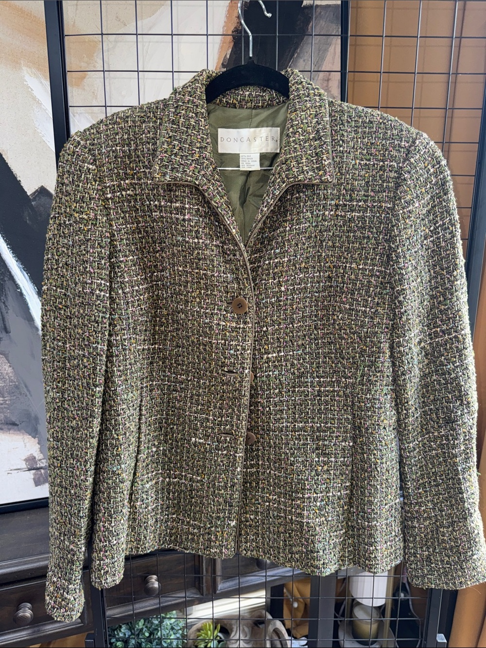 Doncaster Olive Green Tweed Blazer Jacket